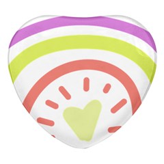 Rainbow Boho Colors Pastel Heart Heart Glass Fridge Magnet (4 Pack) by Ndabl3x