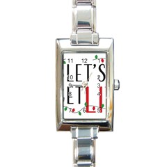 Let s Get Lit Christmas Jingle Bells Santa Claus Rectangle Italian Charm Watch by Ndabl3x