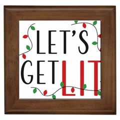 Let s Get Lit Christmas Jingle Bells Santa Claus Framed Tile by Ndabl3x