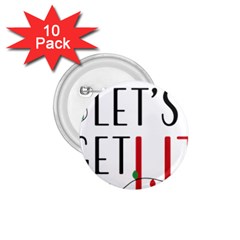 Let s Get Lit Christmas Jingle Bells Santa Claus 1 75  Buttons (10 Pack) by Ndabl3x