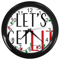 Let s Get Lit Christmas Jingle Bells Santa Claus Wall Clock (black) by Ndabl3x