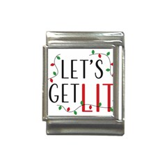 Let s Get Lit Christmas Jingle Bells Santa Claus Italian Charm (13mm) by Ndabl3x