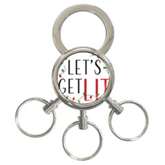 Let s Get Lit Christmas Jingle Bells Santa Claus 3-ring Key Chain by Ndabl3x