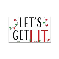 Let s Get Lit Christmas Jingle Bells Santa Claus Sticker Rectangular (10 Pack) by Ndabl3x