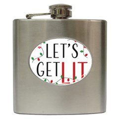 Let s Get Lit Christmas Jingle Bells Santa Claus Hip Flask (6 Oz) by Ndabl3x