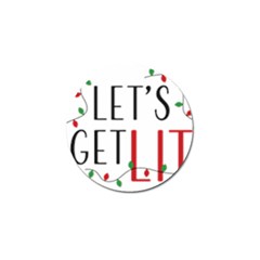 Let s Get Lit Christmas Jingle Bells Santa Claus Golf Ball Marker by Ndabl3x