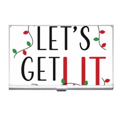 Let s Get Lit Christmas Jingle Bells Santa Claus Business Card Holder by Ndabl3x