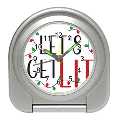 Let s Get Lit Christmas Jingle Bells Santa Claus Travel Alarm Clock by Ndabl3x