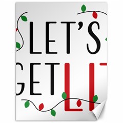 Let s Get Lit Christmas Jingle Bells Santa Claus Canvas 12  X 16  by Ndabl3x