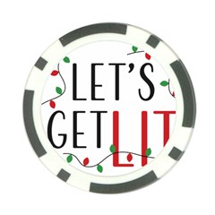 Let s Get Lit Christmas Jingle Bells Santa Claus Poker Chip Card Guard (10 Pack) by Ndabl3x