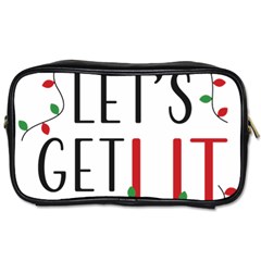 Let s Get Lit Christmas Jingle Bells Santa Claus Toiletries Bag (one Side) by Ndabl3x