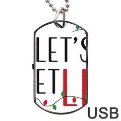 Let s Get Lit Christmas Jingle Bells Santa Claus Dog Tag Usb Flash (two Sides) by Ndabl3x