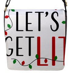 Let s Get Lit Christmas Jingle Bells Santa Claus Flap Closure Messenger Bag (s) by Ndabl3x