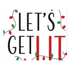 Let s Get Lit Christmas Jingle Bells Santa Claus Two Sides Premium Plush Fleece Blanket (large) by Ndabl3x