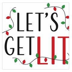 Let s Get Lit Christmas Jingle Bells Santa Claus Square Satin Scarf (36  X 36 ) by Ndabl3x