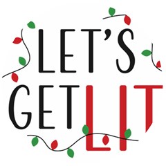 Let s Get Lit Christmas Jingle Bells Santa Claus Wooden Bottle Opener (round) by Ndabl3x