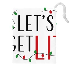 Let s Get Lit Christmas Jingle Bells Santa Claus Drawstring Pouch (5xl) by Ndabl3x