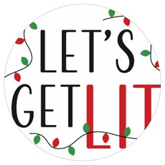 Let s Get Lit Christmas Jingle Bells Santa Claus Round Trivet by Ndabl3x