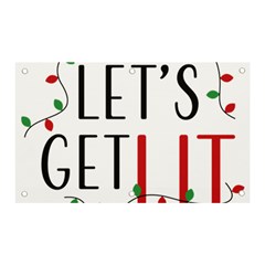 Let s Get Lit Christmas Jingle Bells Santa Claus Banner And Sign 5  X 3 