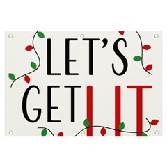 Let s Get Lit Christmas Jingle Bells Santa Claus Banner And Sign 6  X 4  by Ndabl3x