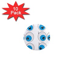 Eyes Comic Cartoon Fun Funny Toon 1  Mini Magnet (10 Pack)  by Ndabl3x