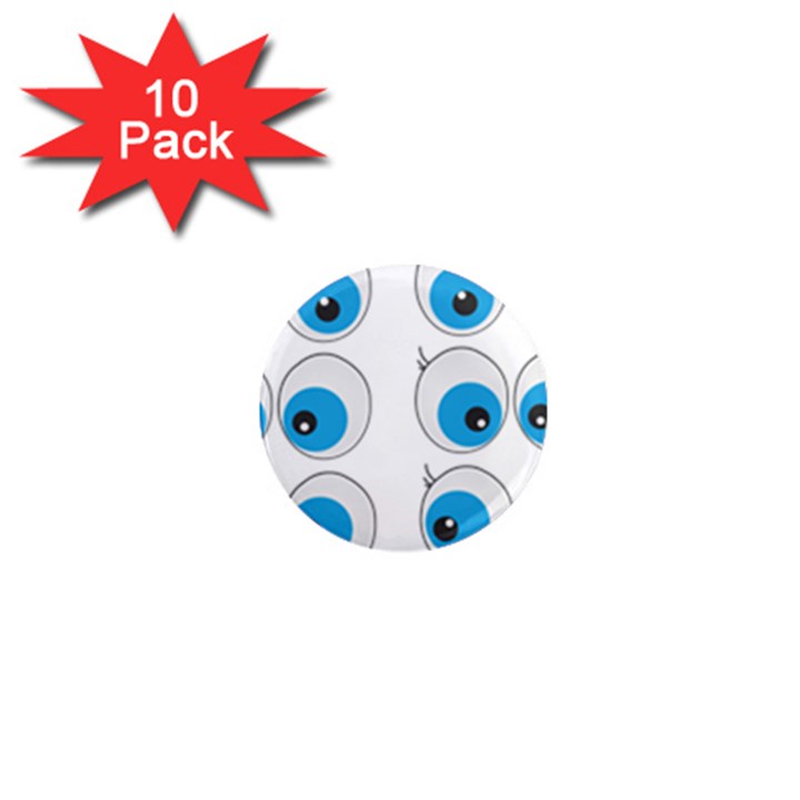 Eyes Comic Cartoon Fun Funny Toon 1  Mini Magnet (10 pack) 