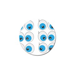 Eyes Comic Cartoon Fun Funny Toon Golf Ball Marker by Ndabl3x