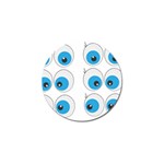 Eyes Comic Cartoon Fun Funny Toon Golf Ball Marker (10 pack) Front