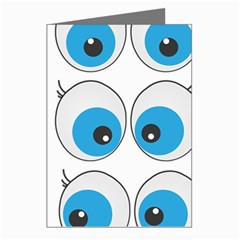 Eyes Comic Cartoon Fun Funny Toon Greeting Cards (pkg Of 8) by Ndabl3x