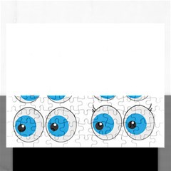 Eyes Comic Cartoon Fun Funny Toon Rectangular Jigsaw Puzzl by Ndabl3x