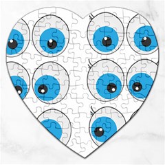 Eyes Comic Cartoon Fun Funny Toon Jigsaw Puzzle (heart) by Ndabl3x