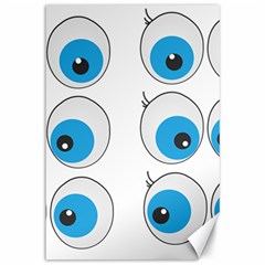 Eyes Comic Cartoon Fun Funny Toon Canvas 12  X 18  by Ndabl3x