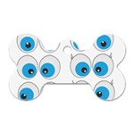 Eyes Comic Cartoon Fun Funny Toon Dog Tag Bone (Two Sides) Front