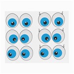 Eyes Comic Cartoon Fun Funny Toon Small Glasses Cloth (2 Sides) Front