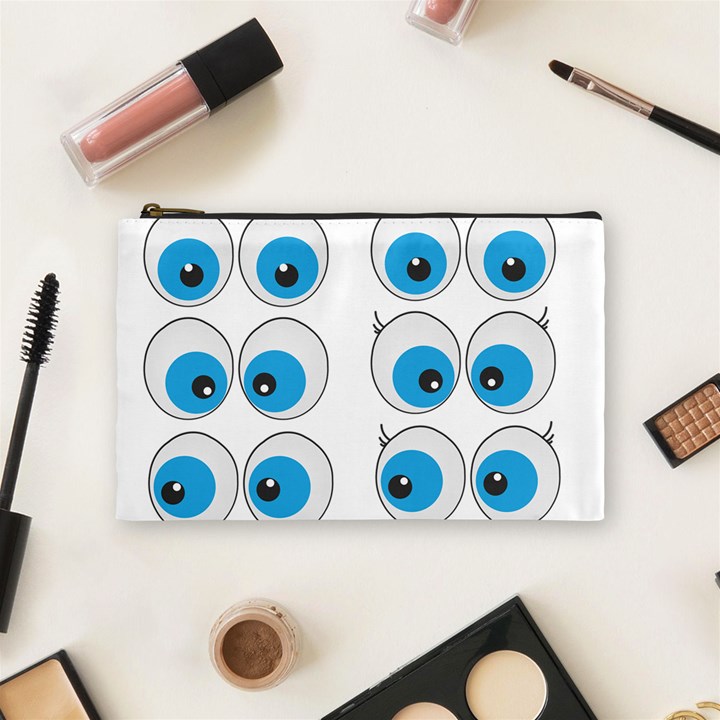 Eyes Comic Cartoon Fun Funny Toon Cosmetic Bag (Medium)