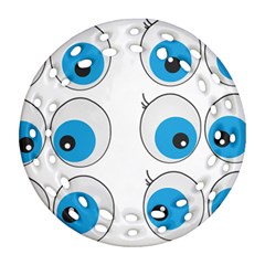 Eyes Comic Cartoon Fun Funny Toon Ornament (round Filigree) by Ndabl3x