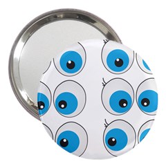 Eyes Comic Cartoon Fun Funny Toon 3  Handbag Mirrors by Ndabl3x