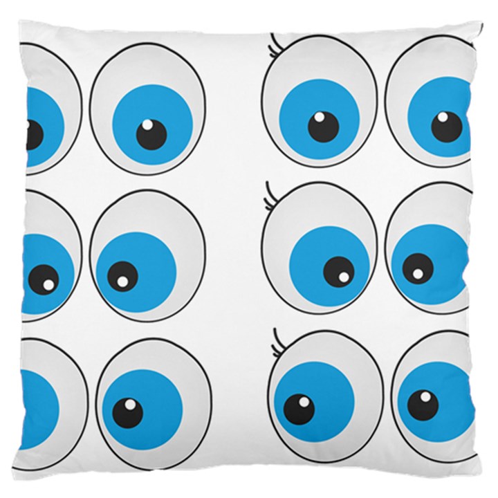 Eyes Comic Cartoon Fun Funny Toon Standard Premium Plush Fleece Cushion Case (One Side)