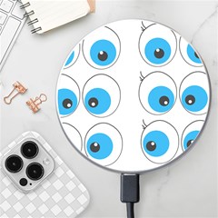 Eyes Comic Cartoon Fun Funny Toon Wireless Fast Charger(white) by Ndabl3x