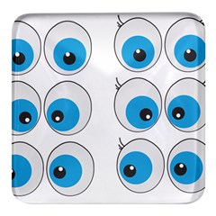 Eyes Comic Cartoon Fun Funny Toon Square Glass Fridge Magnet (4 Pack) by Ndabl3x