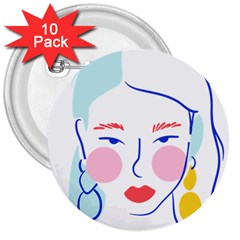 Art Womens Lovers 3  Buttons (10 Pack)  by Ndabl3x