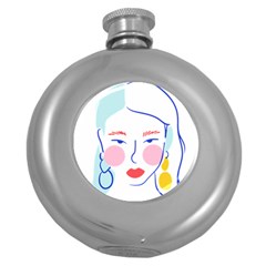 Art Womens Lovers Round Hip Flask (5 Oz) by Ndabl3x