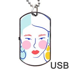 Art Womens Lovers Dog Tag Usb Flash (two Sides) by Ndabl3x