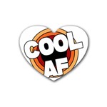 Cool Af Cool As Super Rubber Heart Coaster (4 pack) Front