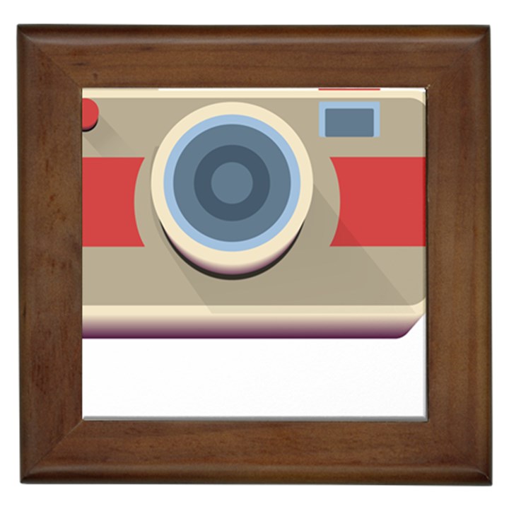 Photo Camera Machine Colorful Art Framed Tile