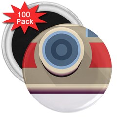 Photo Camera Machine Colorful Art 3  Magnets (100 Pack) by Ndabl3x