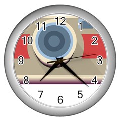 Photo Camera Machine Colorful Art Wall Clock (silver) by Ndabl3x