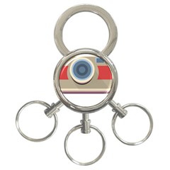 Photo Camera Machine Colorful Art 3-ring Key Chain by Ndabl3x