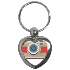 Photo Camera Machine Colorful Art Key Chain (heart) by Ndabl3x