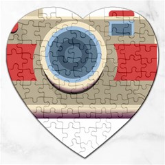 Photo Camera Machine Colorful Art Jigsaw Puzzle (heart) by Ndabl3x